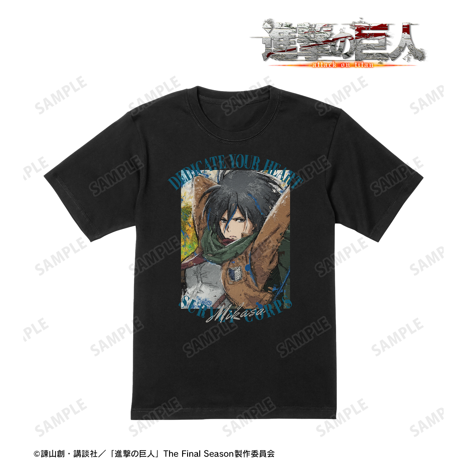 進撃の巨人_(サイズ/M)_ミカサ grunge CANVAS Tシャツレディース