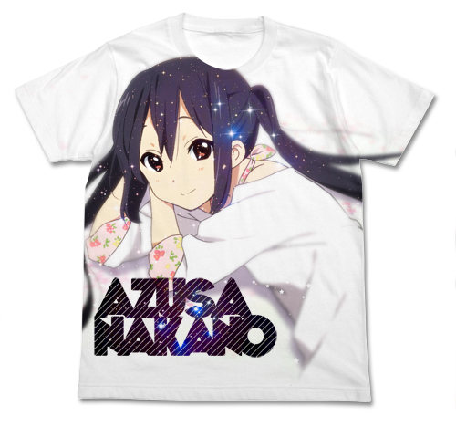 けいおん!_XLサイズ_中野梓フルグラフィックTシャツ/WHITE