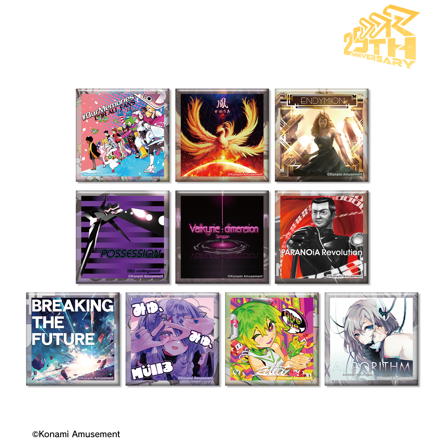 DanceDanceRevolution_トレーディングスクエア缶バッジ (単位/BOX)【コンプリートBOX/10パック入り】