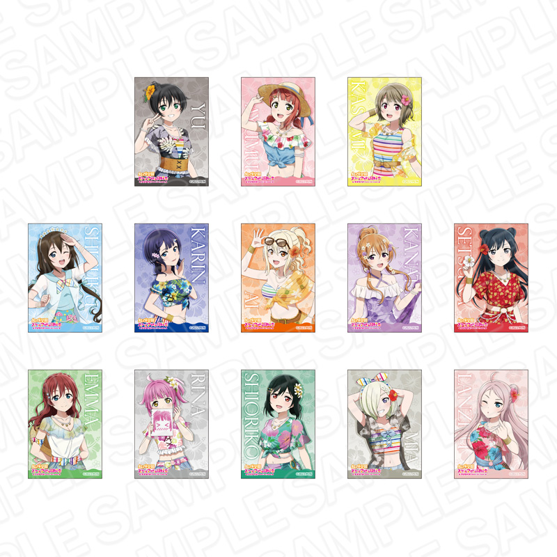 ラブライブ!虹ヶ咲学園スクールアイドル同好会_スクエアカンバッジ アロハ ver セット【OPP／13個入り】【コンプリートBOX】