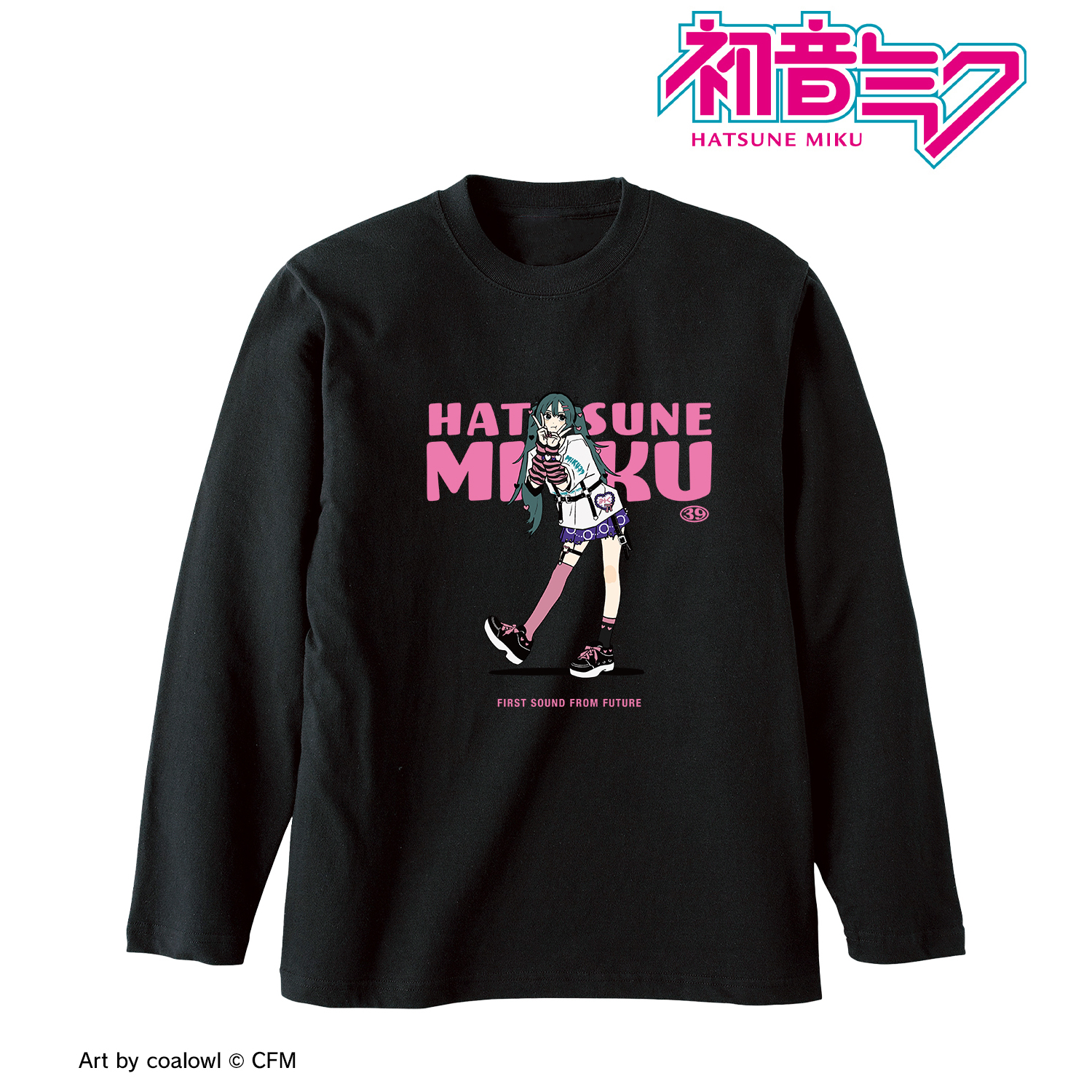 初音ミク_(サイズ/M)_描き下ろし 初音ミク ハートver. Art by coalowl ロングTシャツ ver.Bユニセックス