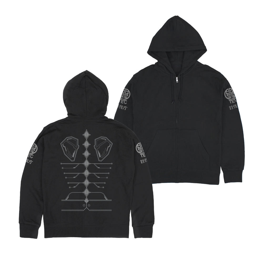 怪獣8号_Lサイズ_出雲テックス ジップパーカー/BLACK