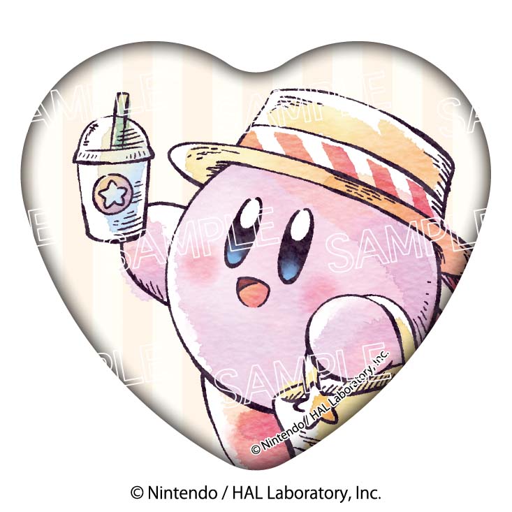 星のカービィ　カービィ・サニーデイ ハート缶バッジ【BOX／8個入り】 星のカービィ_カービィ・サニーデイ ハート缶バッジ【BOX／8個
