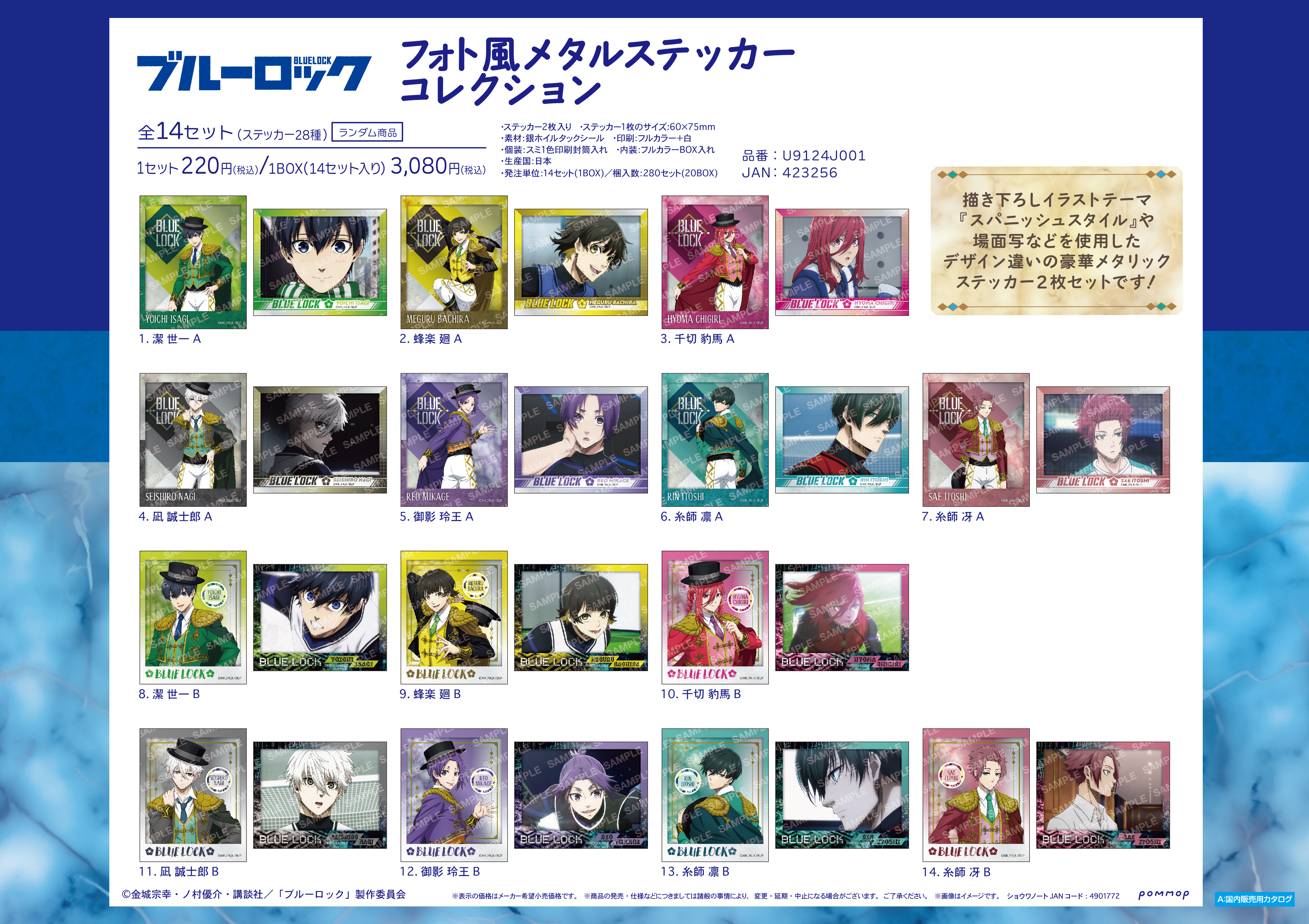 ブルーロック ブルロ フォト風メタルステッカーコレクション -スパニッシュスタイル-【BOX／14セット入り】