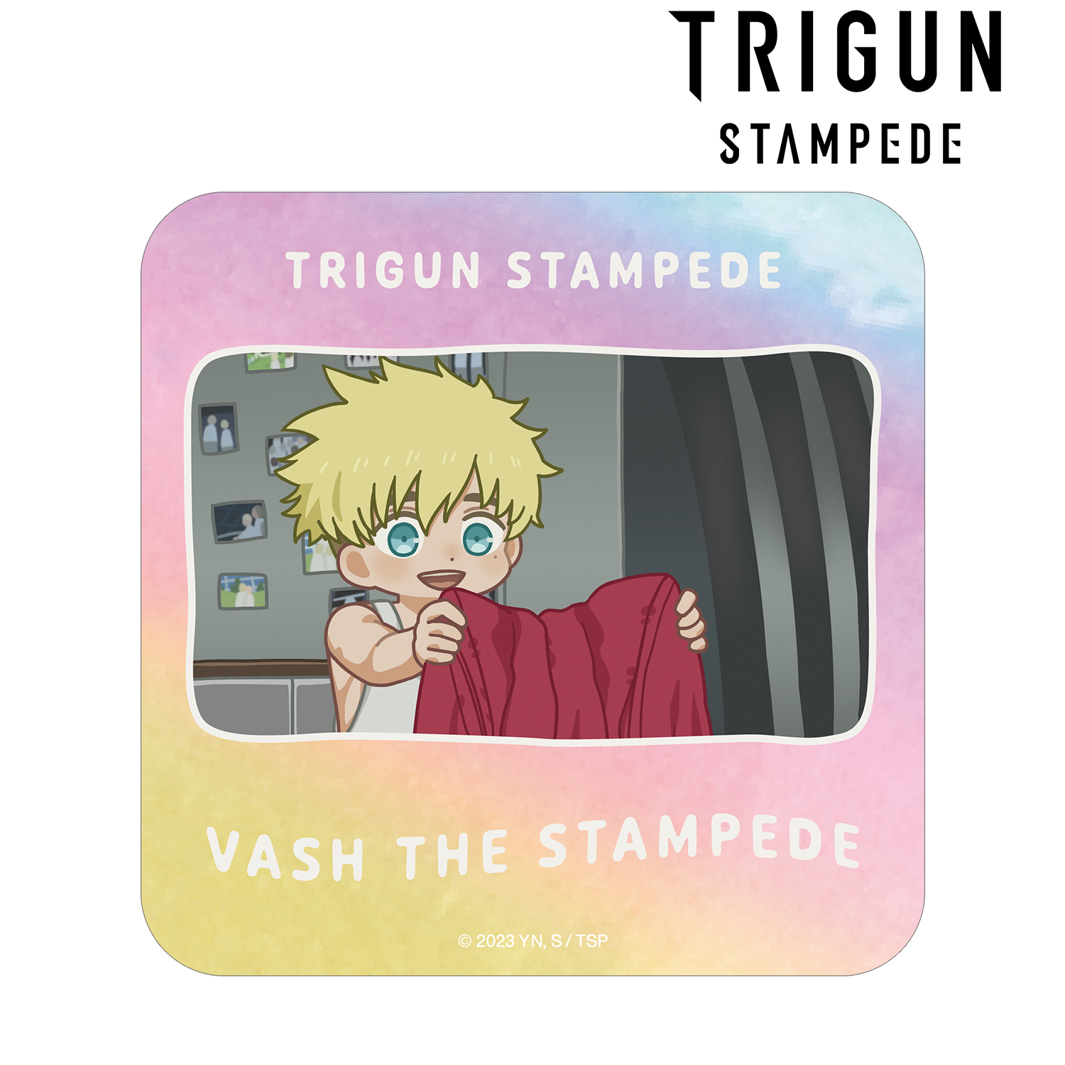 TRIGUN STAMPEDE_ヴァッシュ・ザ・スタンピード ゆるコマ オーロラステッカー ver.C