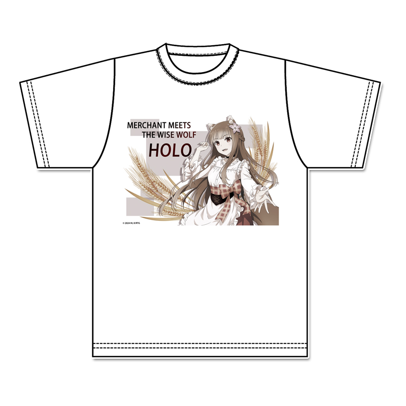狼と香辛料 MERCHANT MEETS THE WISE WOLF_フリーサイズ_描き下ろしグラフィックTシャツ【港街のホロ】