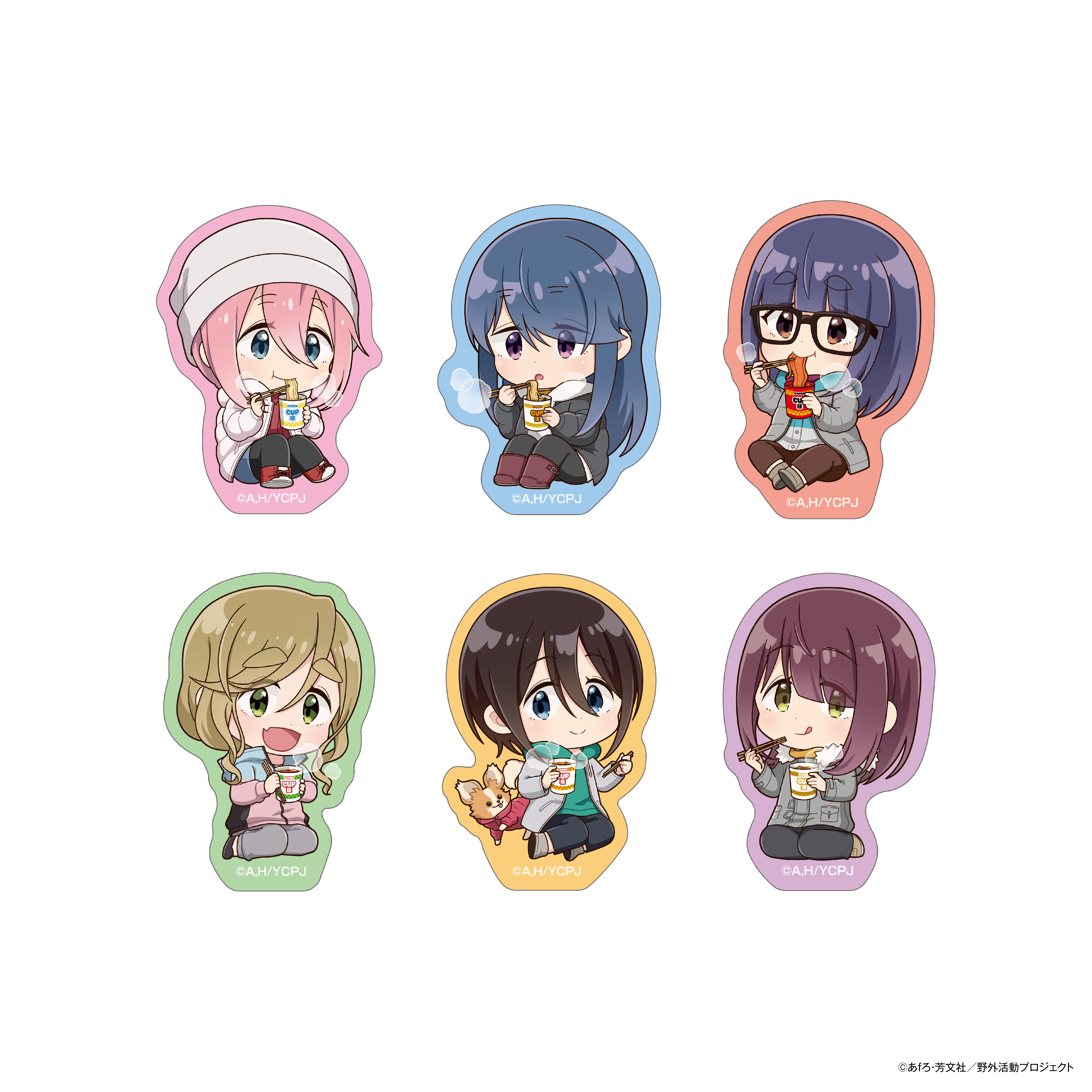 ゆるキャン△ SEASON３_カップ麺シリーズ　フレークシールセット（6枚セット）