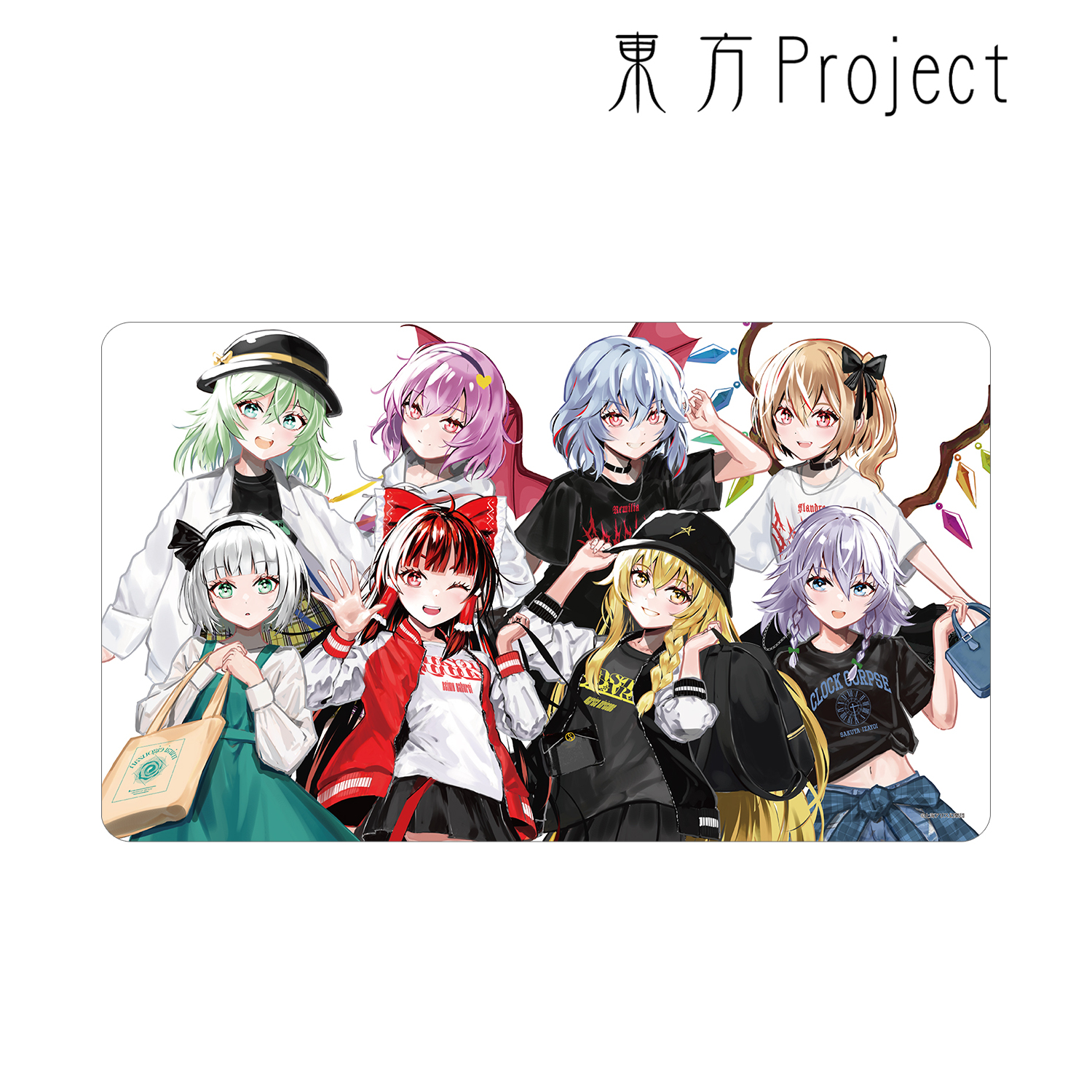 プレイマット 東方Project キャラクター集合 東方Project_松本能人イラスト 集合 現代風ファッションver. マルチ