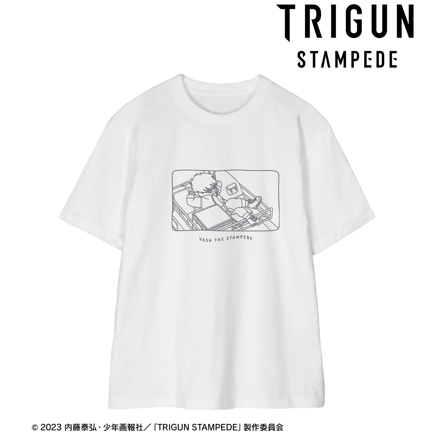 TRIGUN STAMPEDE_(サイズ/L)_ヴァッシュ・ザ・スタンピード ゆるコマ Tシャツメンズ