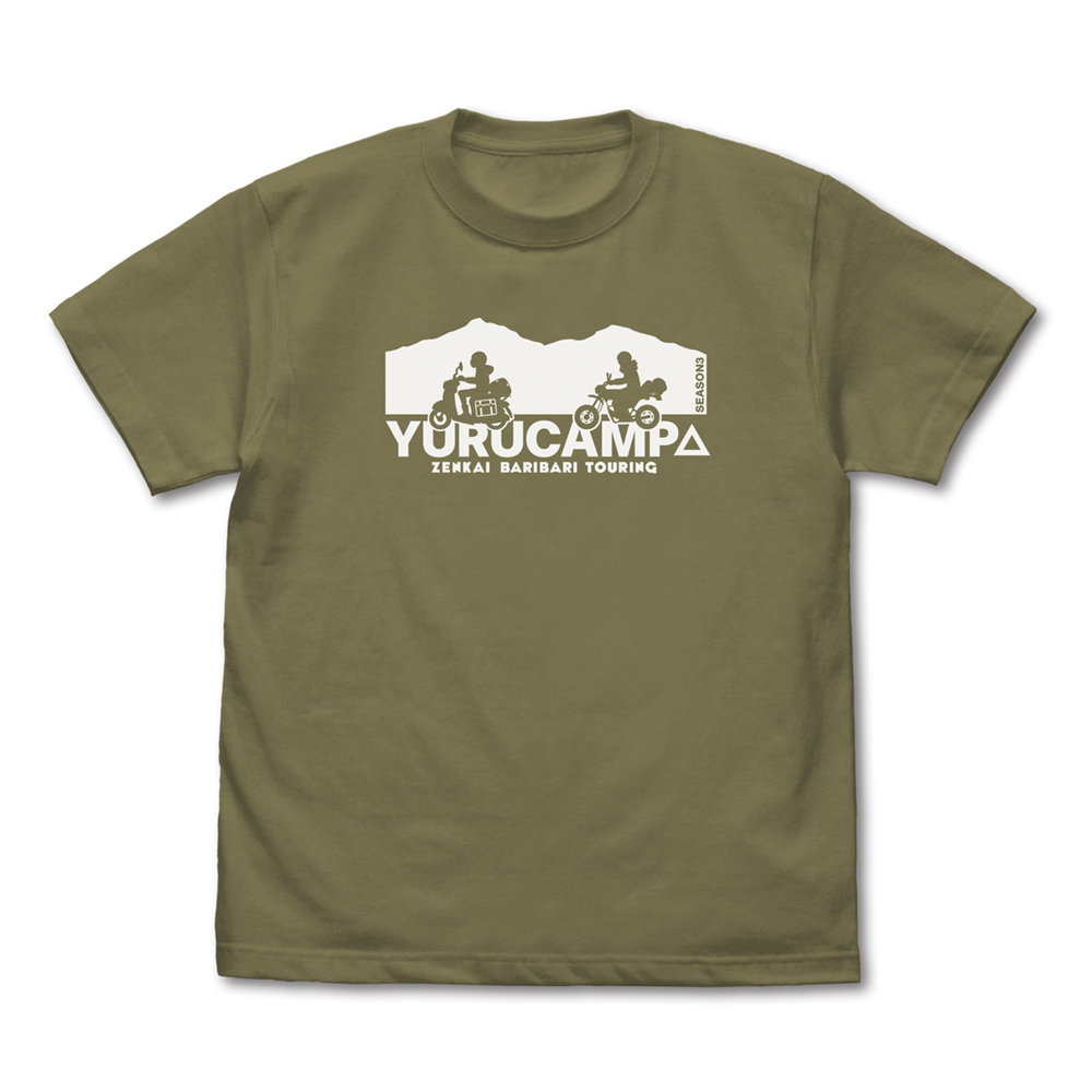 ゆるキャン△ SEASON3_Mサイズ_リン・綾乃ツーリング Tシャツ/LIGHT OLIVE