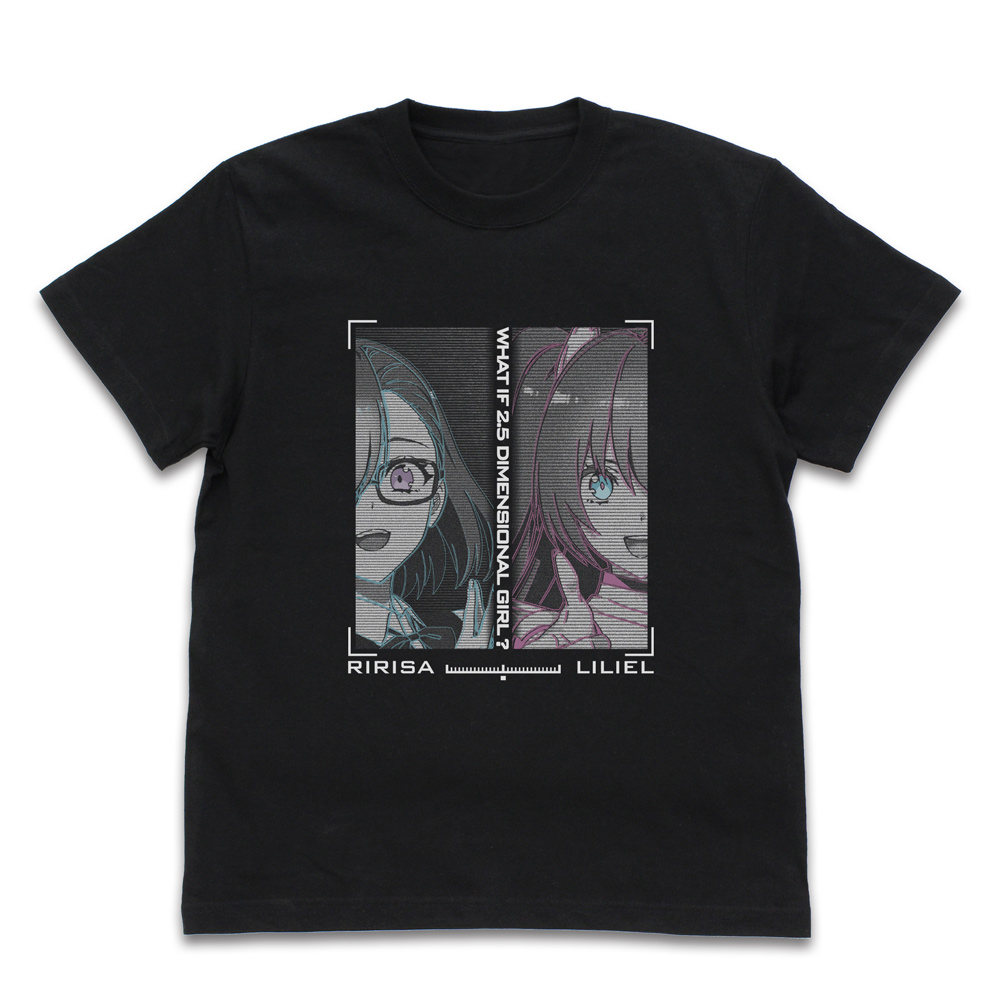 2.5次元の誘惑_Lサイズ_リリサとリリエル Tシャツ/BLACK