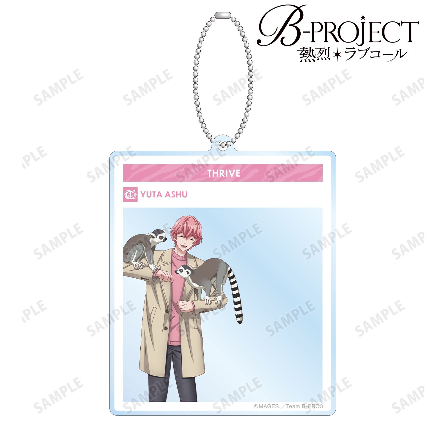 B-PROJECT ?熱烈＊ラブコール?_描き下ろし 阿修 悠太 動物とのふれあいver. SNS風BIGアクリルキーホルダー