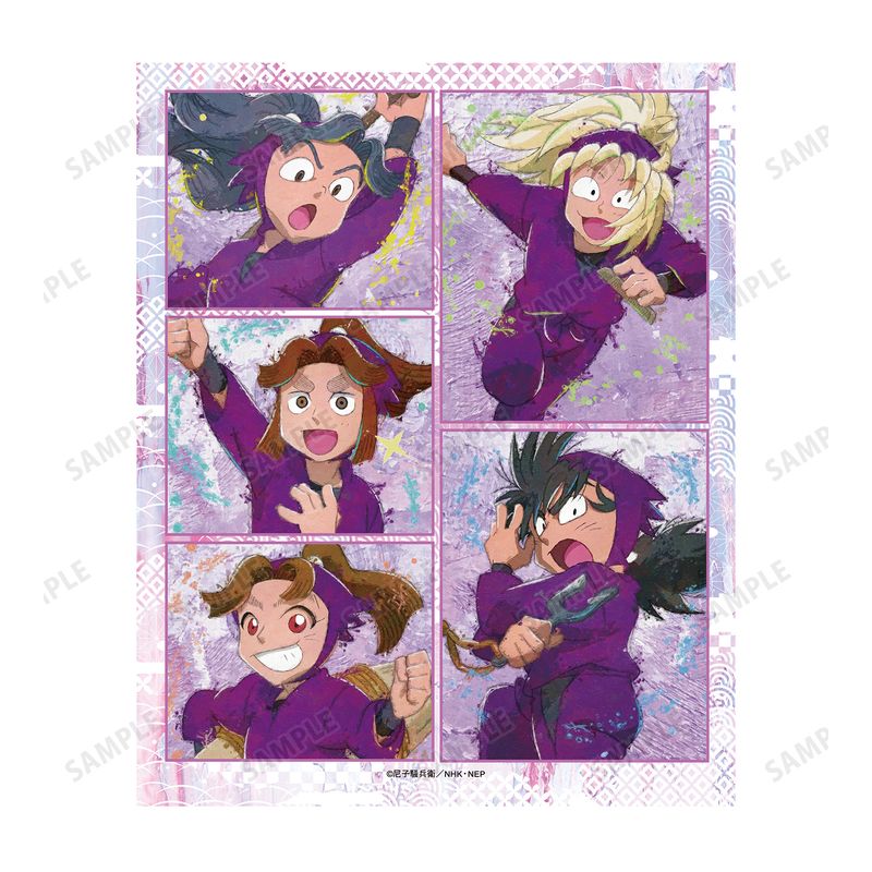 忍たま乱太郎_四年生集合 grunge CANVAS キャンバスボード | 忍たま乱