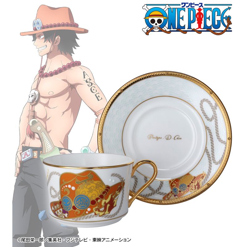 ワンピースグッズ ONE PIECE_ノリタケコラボ ポートガス・D・エース カップ＆ソーサー