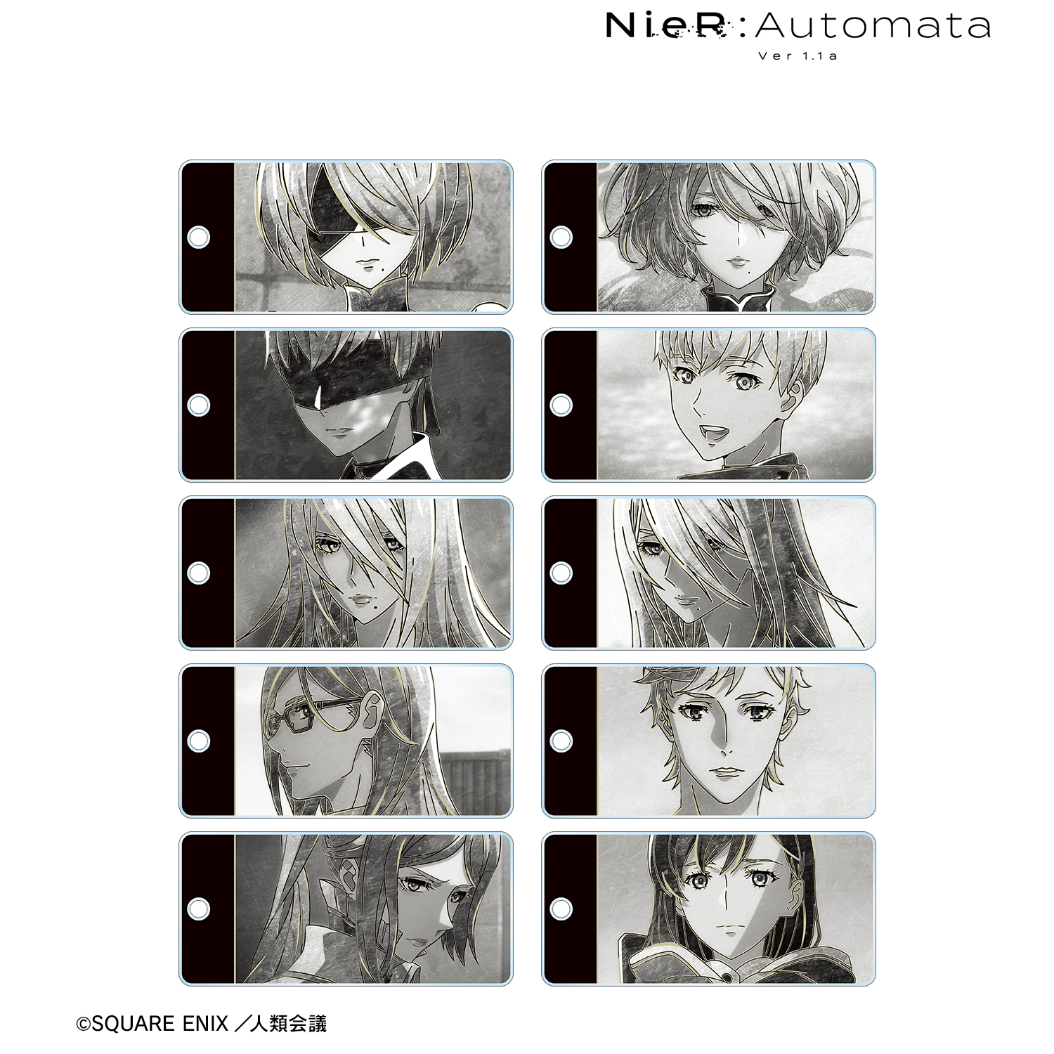 NieR:Automata ニーア オートマタ Ver1.1a_トレーディング Ani-Art BLACK LABEL アクリルキータグ(単位/BOX)【コンプリートBOX/10パック入り】