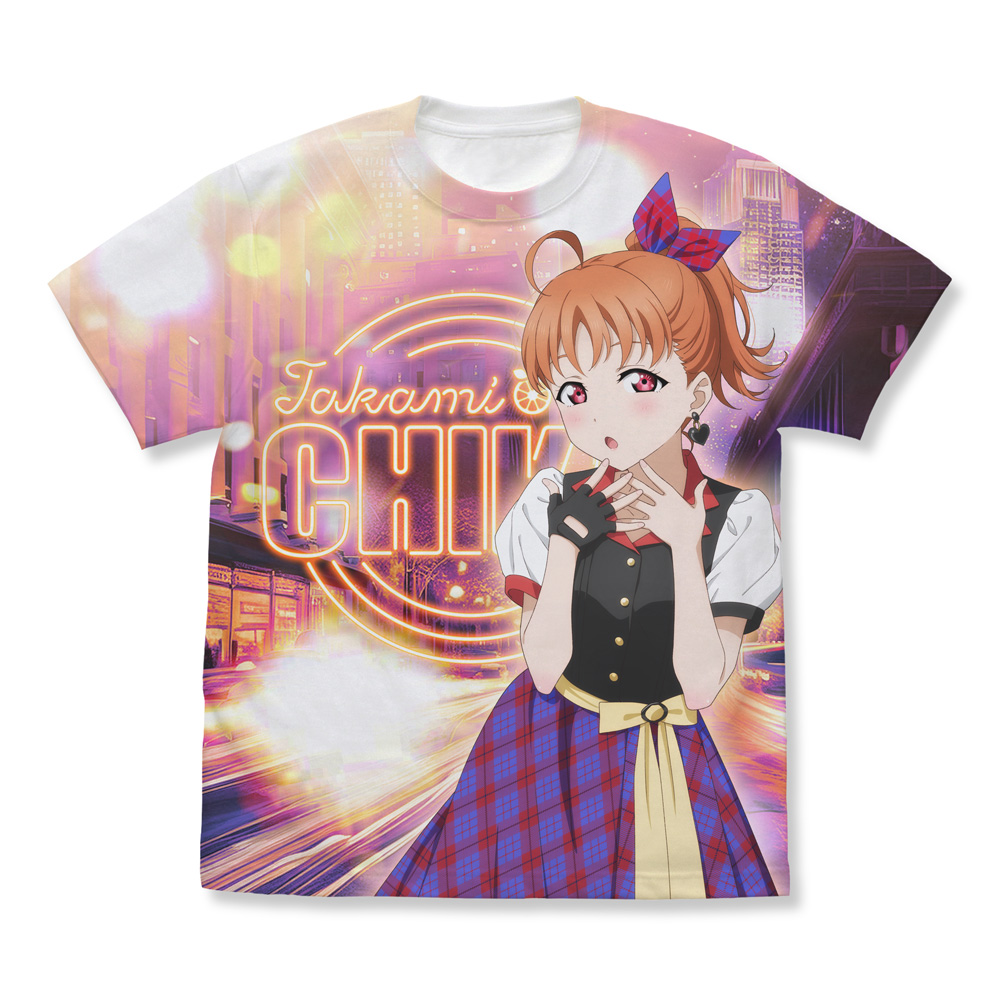 ラブライブ!サンシャイン!!_サイズXL_描き下ろし 高海千歌 フルグラフィックTシャツ ソロコンサートver./WHITE