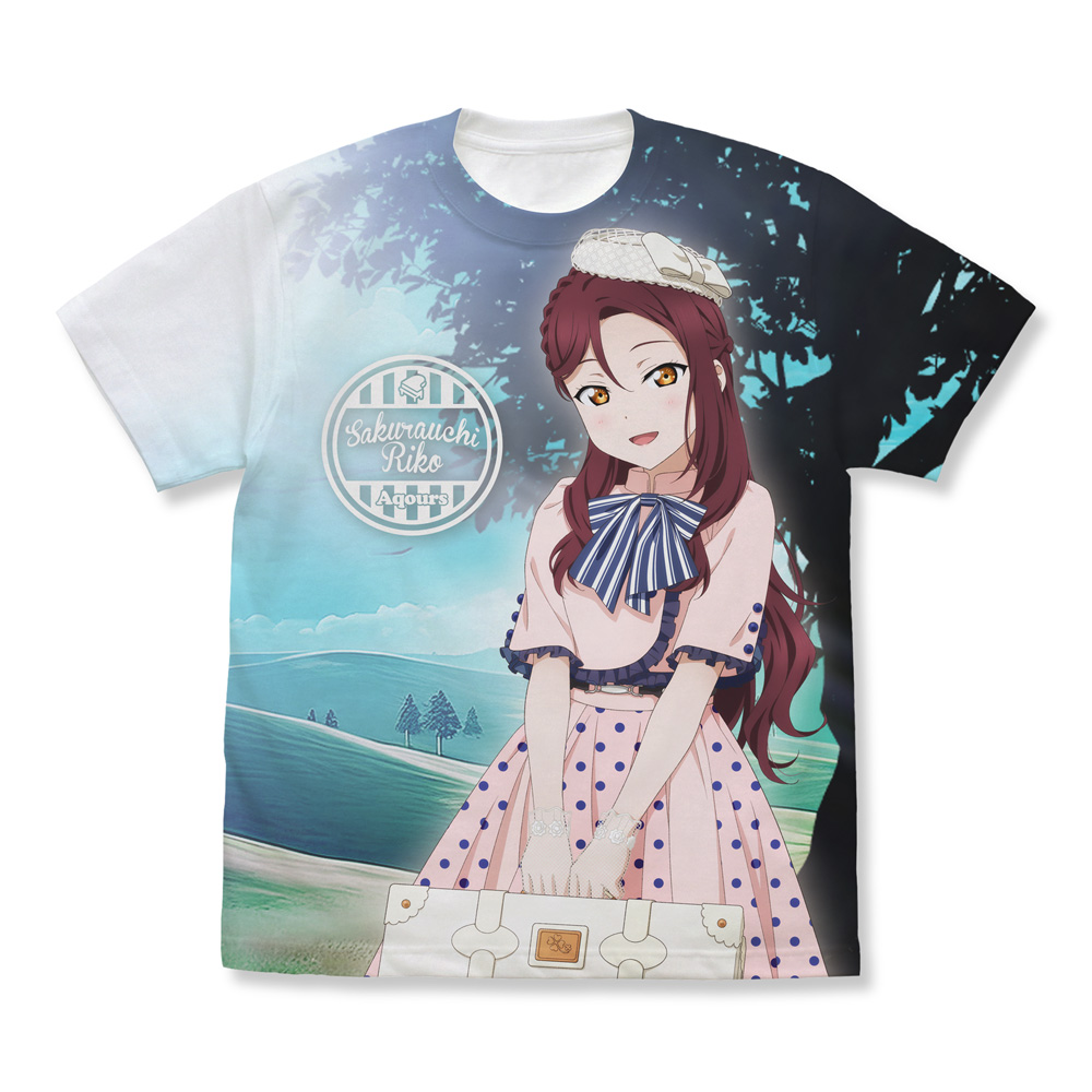 ラブライブ!サンシャイン!!_サイズS_描き下ろし 桜内梨子 フルグラフィックTシャツ ソロコンサートver./WHITE