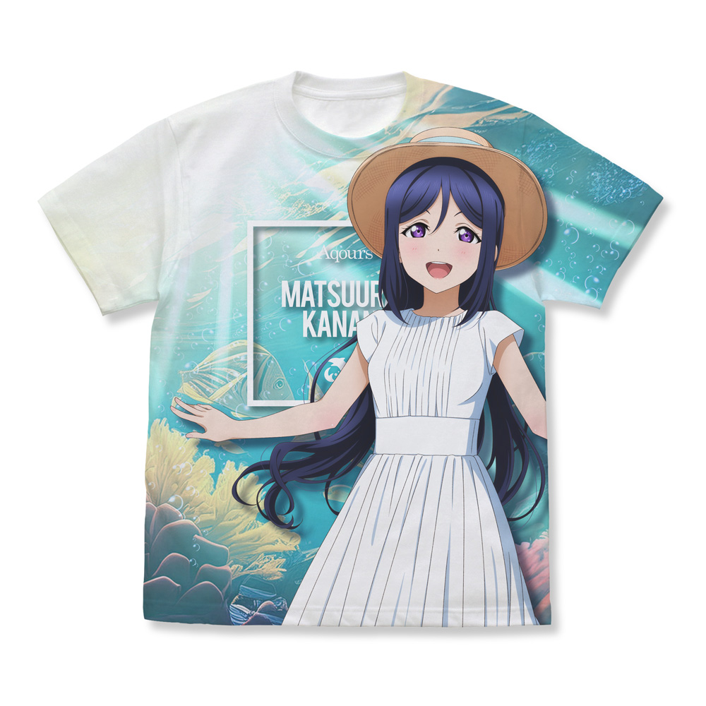 ラブライブ!サンシャイン!!_サイズS_描き下ろし 松浦果南 フルグラフィックTシャツ ソロコンサートver./WHITE