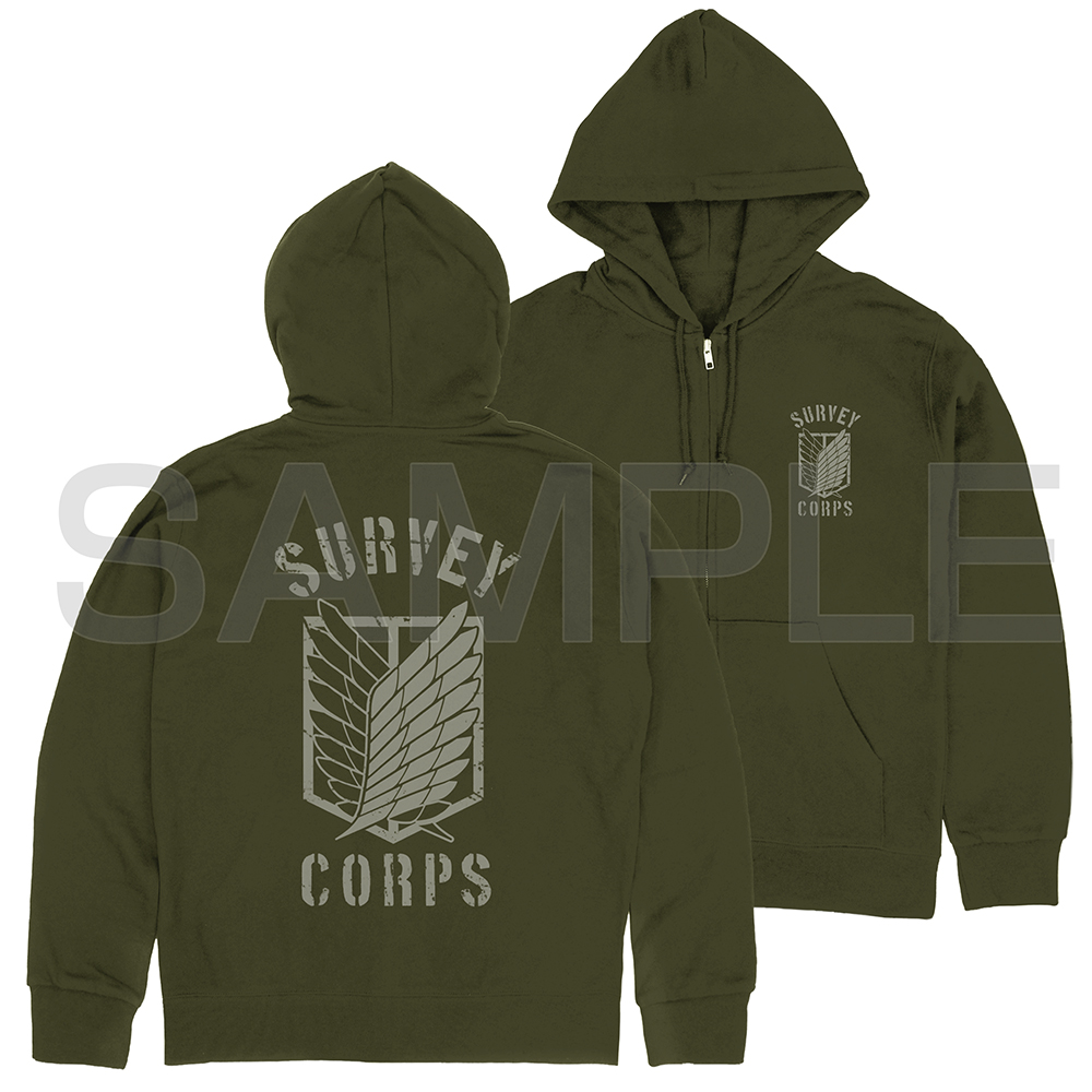 進撃の巨人_XLサイズ_調査兵団 ジップパーカー Ver.2.0/MOSS