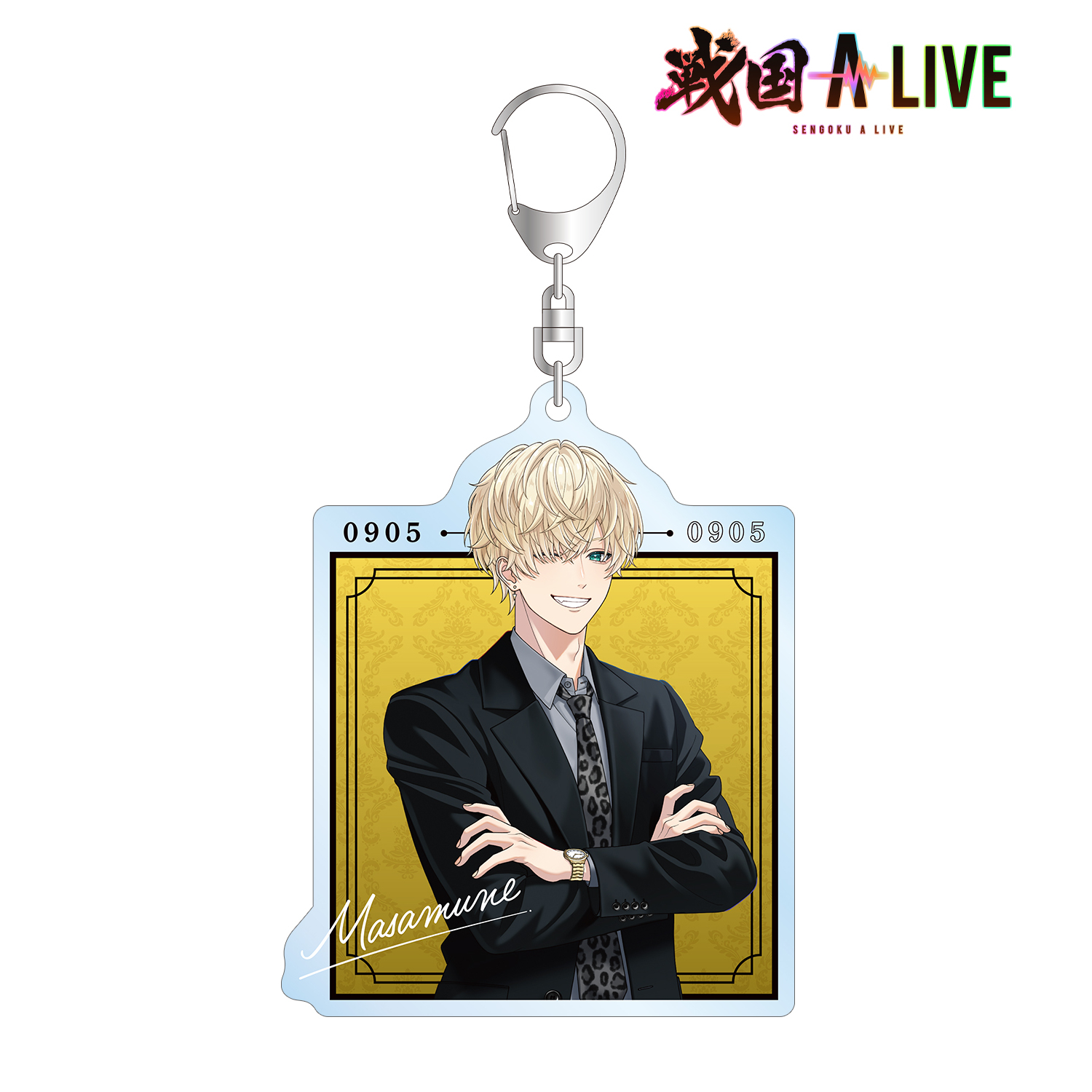 戦国 A LIVE_描き下ろし 伊達 政宗 黒スーツver. BIGアクリルキーホルダー