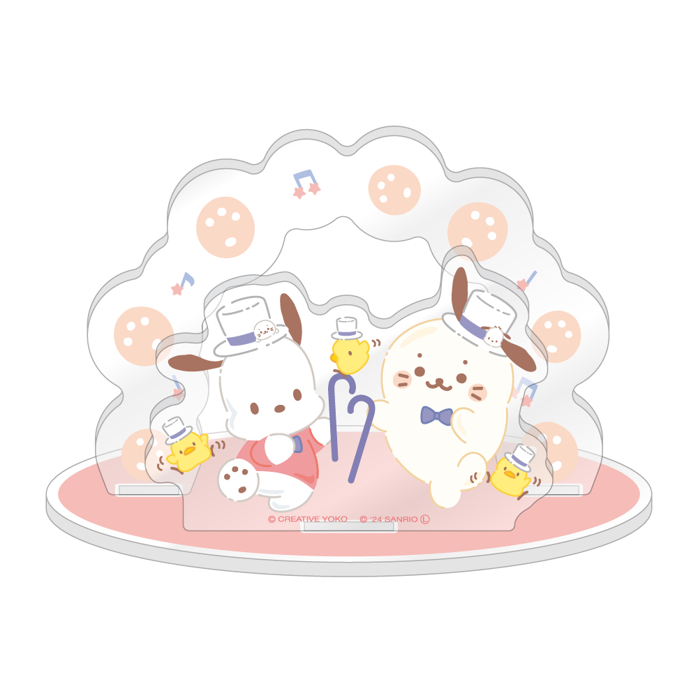 しろたん×はぴだんぶい_アクリルジオラマ / しろたん×ポチャッコ