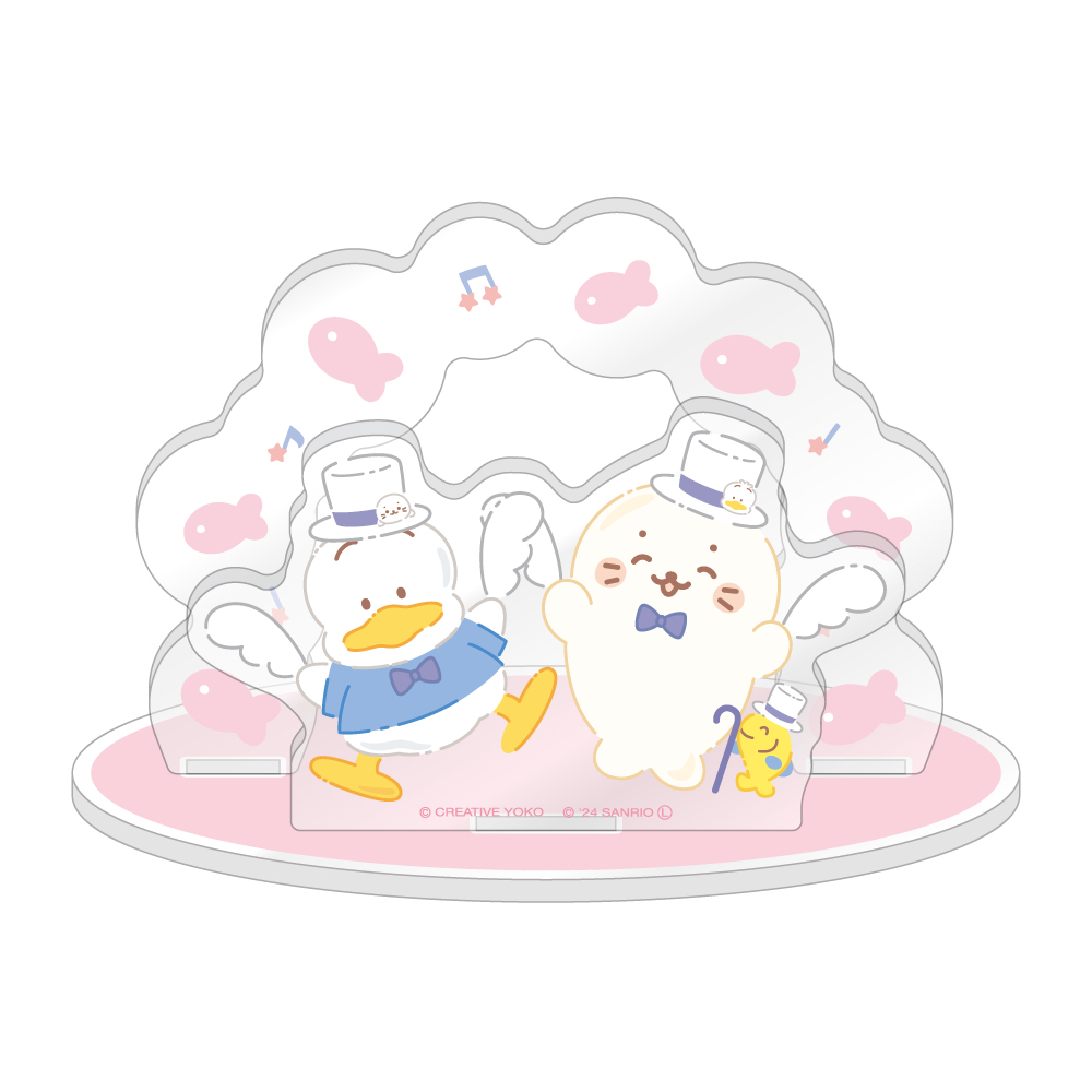 しろたん×はぴだんぶい_アクリルジオラマ / しろたん×あひるのペックル