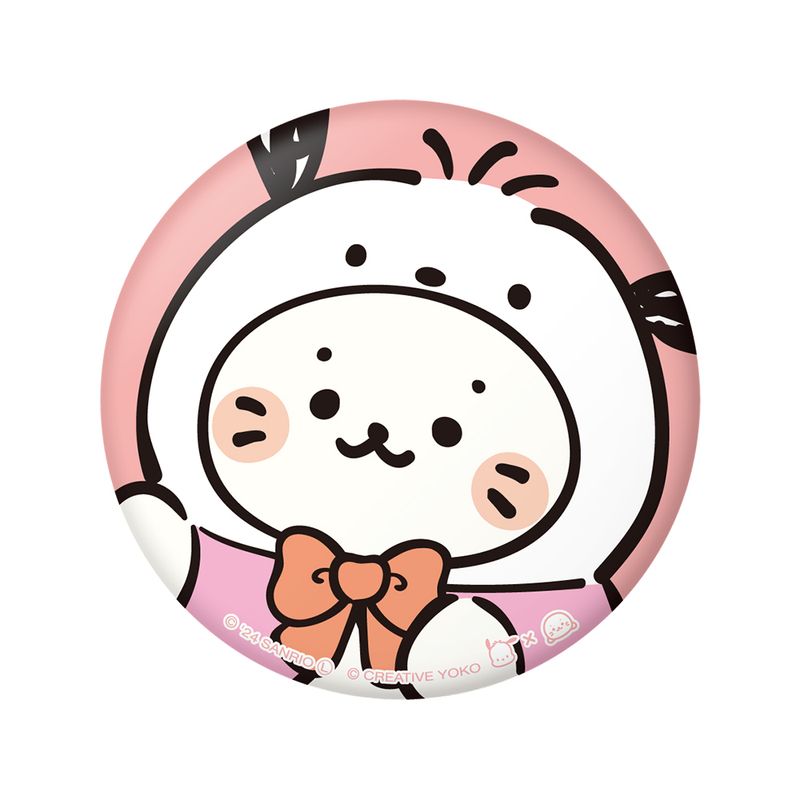 しろたん×はぴだんぶい_ぷにぷに缶バッジ / しろたん×ポチャッコ