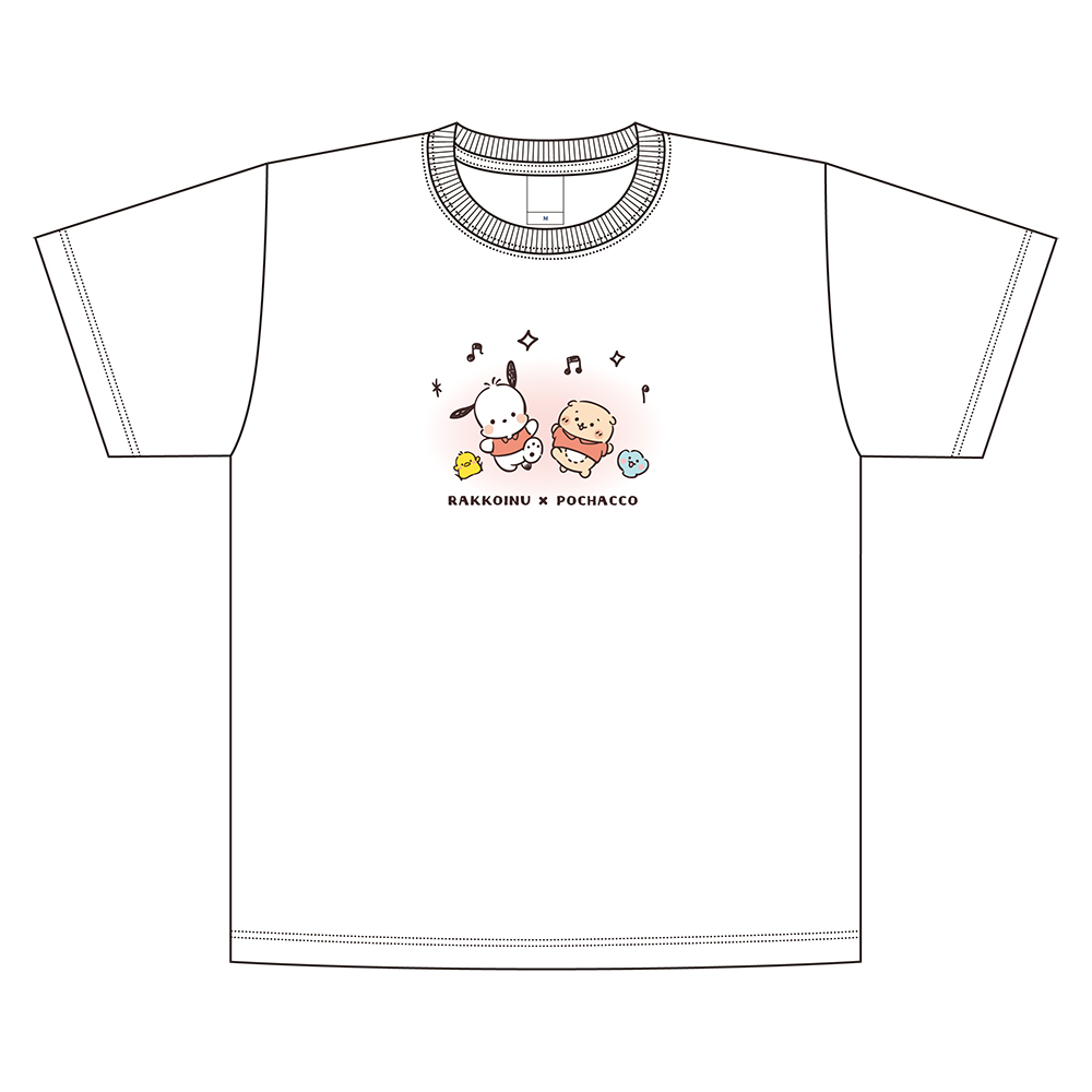 しろたん×はぴだんぶい_Lサイズ_Tシャツ / ポチャッコ