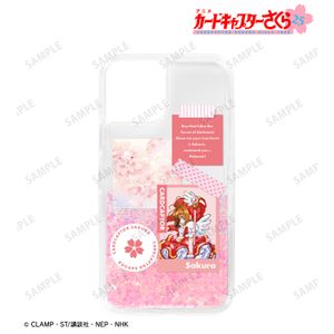 카드 캡터 사쿠라_(대상 기종/iPhone 14 Plus)_사쿠라 콜라주 디자인 바람 반짝이 iPhone 케이스