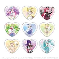 プリパラ10周年×サンリオキャラクターズ_ホログラムハート型缶バッジ