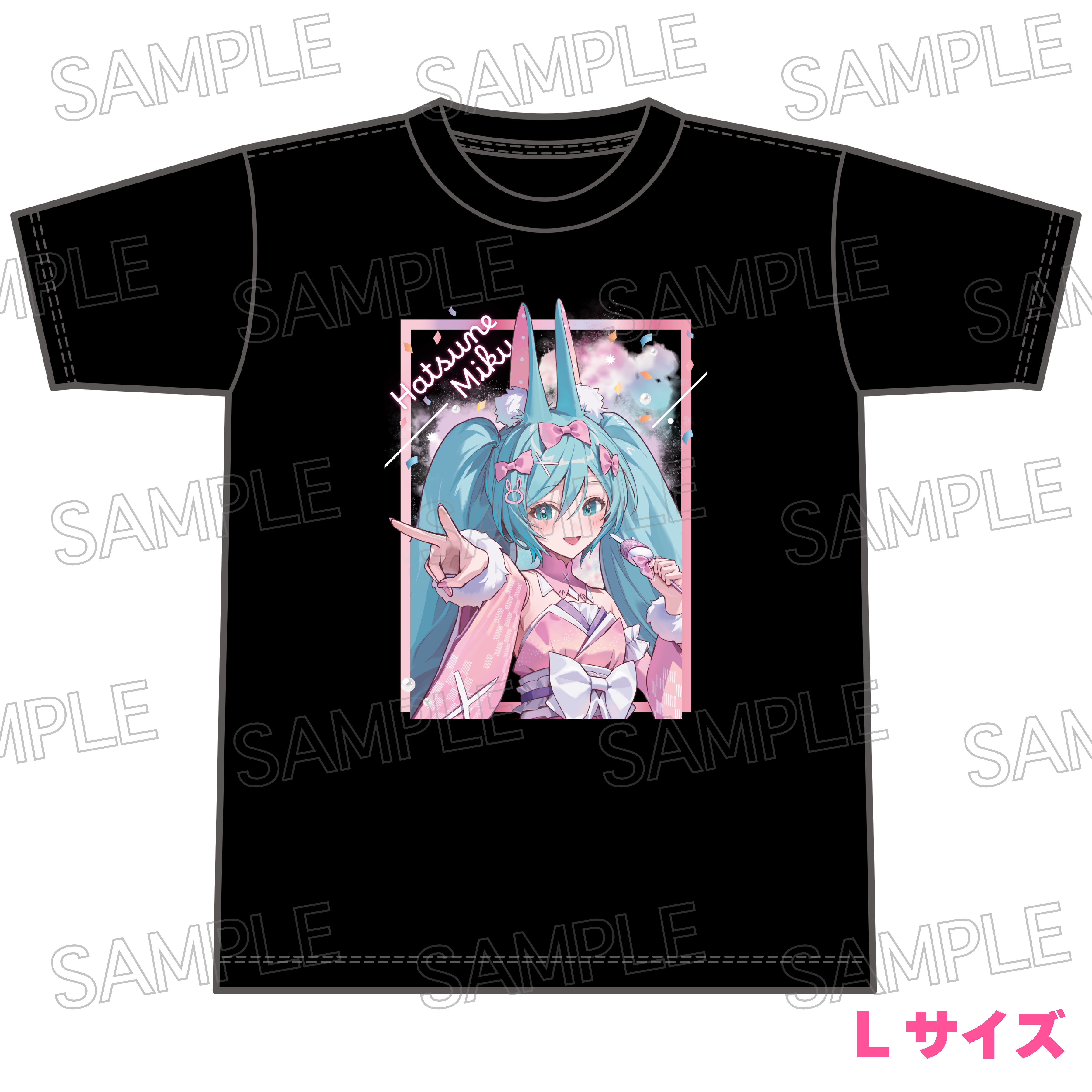 初音ミク_Lサイズ_あやかしステージ Tシャツ 黒