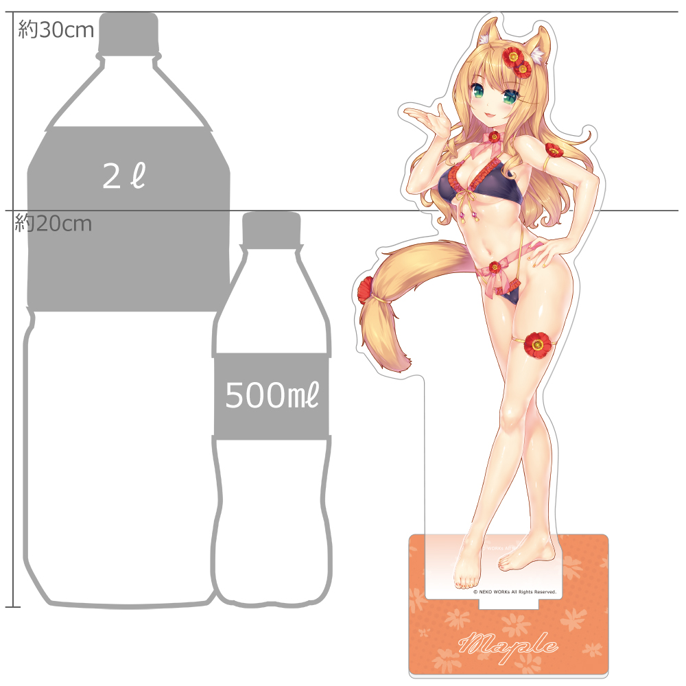 ネコぱら メイプル 描き下ろし特大アクリルスタンド 水着ver. ネコぱら_特大アクリルスタンド（メイプル／水着） | 公式グッズ