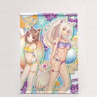 ネコぱら アズキ＆ココナツ 描き下ろしB2タペストリー 水着ver. ネコぱら_B2タペストリー（アズキ＆ココナツ／水着）Wスエード | ネコ