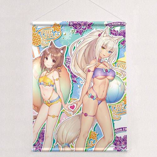 ネコぱら_B2タペストリー（アズキ＆ココナツ／水着）Wスエード | ネコ