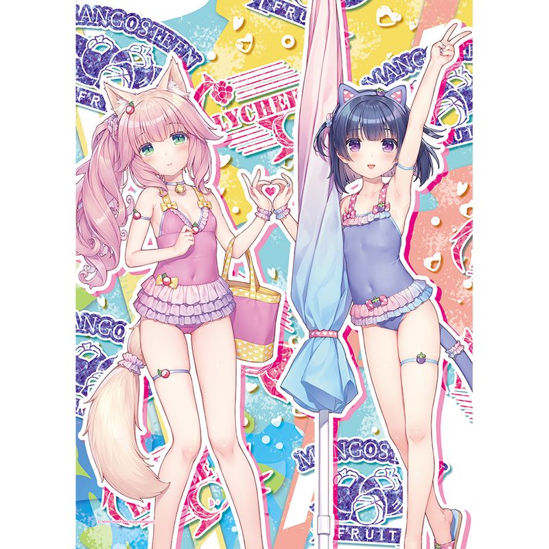 ネコぱら_B2タペストリー（フレーズ＆時雨／水着）Wスエード | ネコ