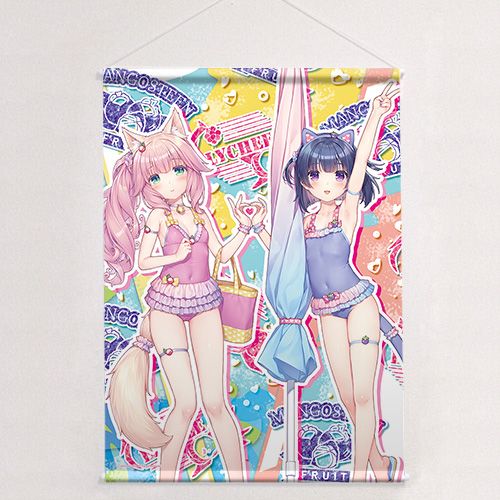 ネコぱら B2タペストリー 時雨＆フレーズ ネコぱら_B2タペストリー（フレーズ＆時雨／水着）Wスエード | ネコ