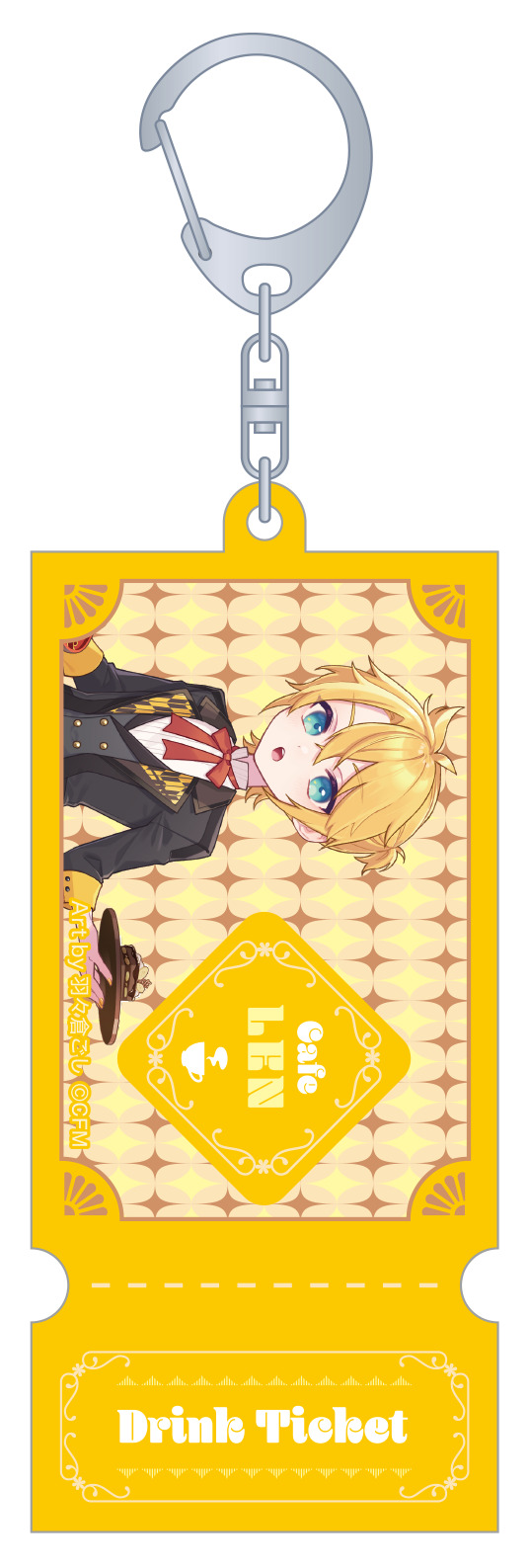 初音ミクシリーズ_チケット風アクリルキーホルダー／C　鏡音レン　和風喫茶