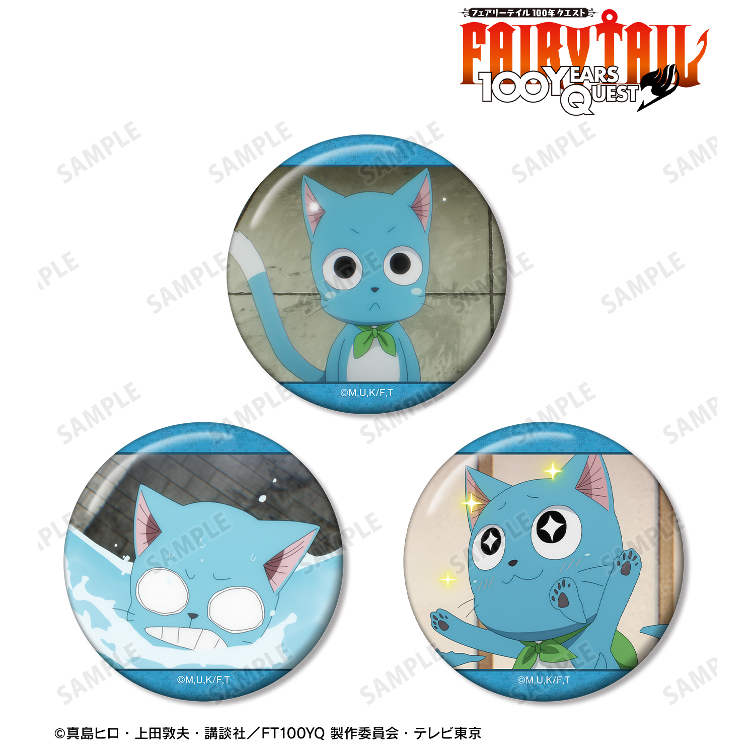 FAIRY TAIL 100年クエスト_ハッピー 場面写缶バッジ3個セット