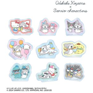 おでかけ子ザメ×サンリオキャラクターズ_トレーディングアクリルステッカー(単位/コンプリートBOX)【BOX/9パック入り】