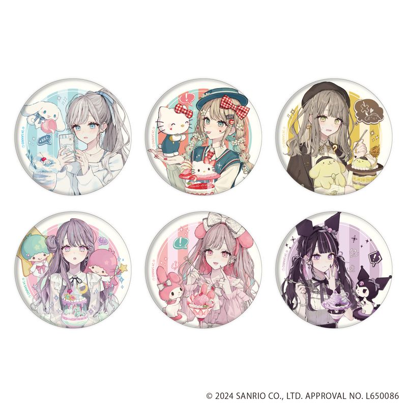 赤倉×サンリオキャラクターズ_缶バッジ03/BOX(全6種)(コラボイラスト