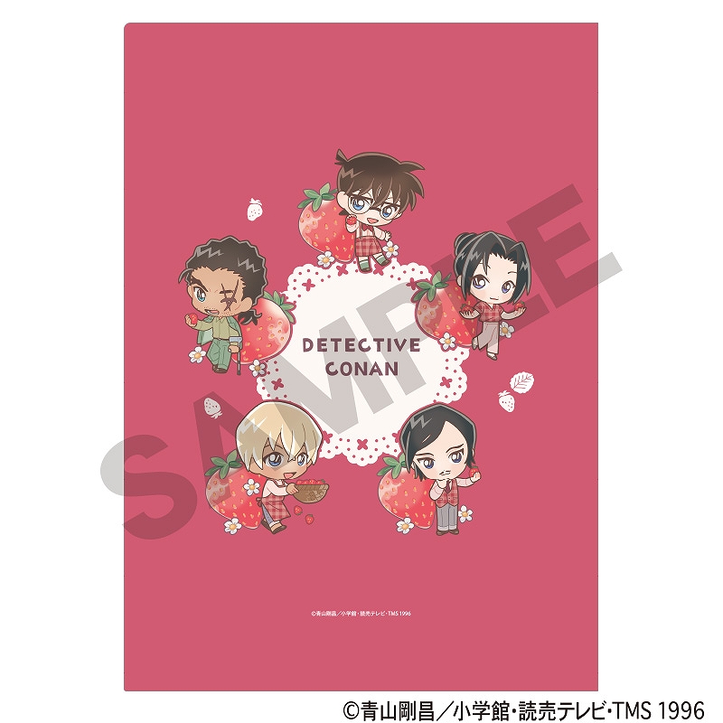 名探偵コナン_シングルクリアファイル ピンク きゃらペコ いちご狩り