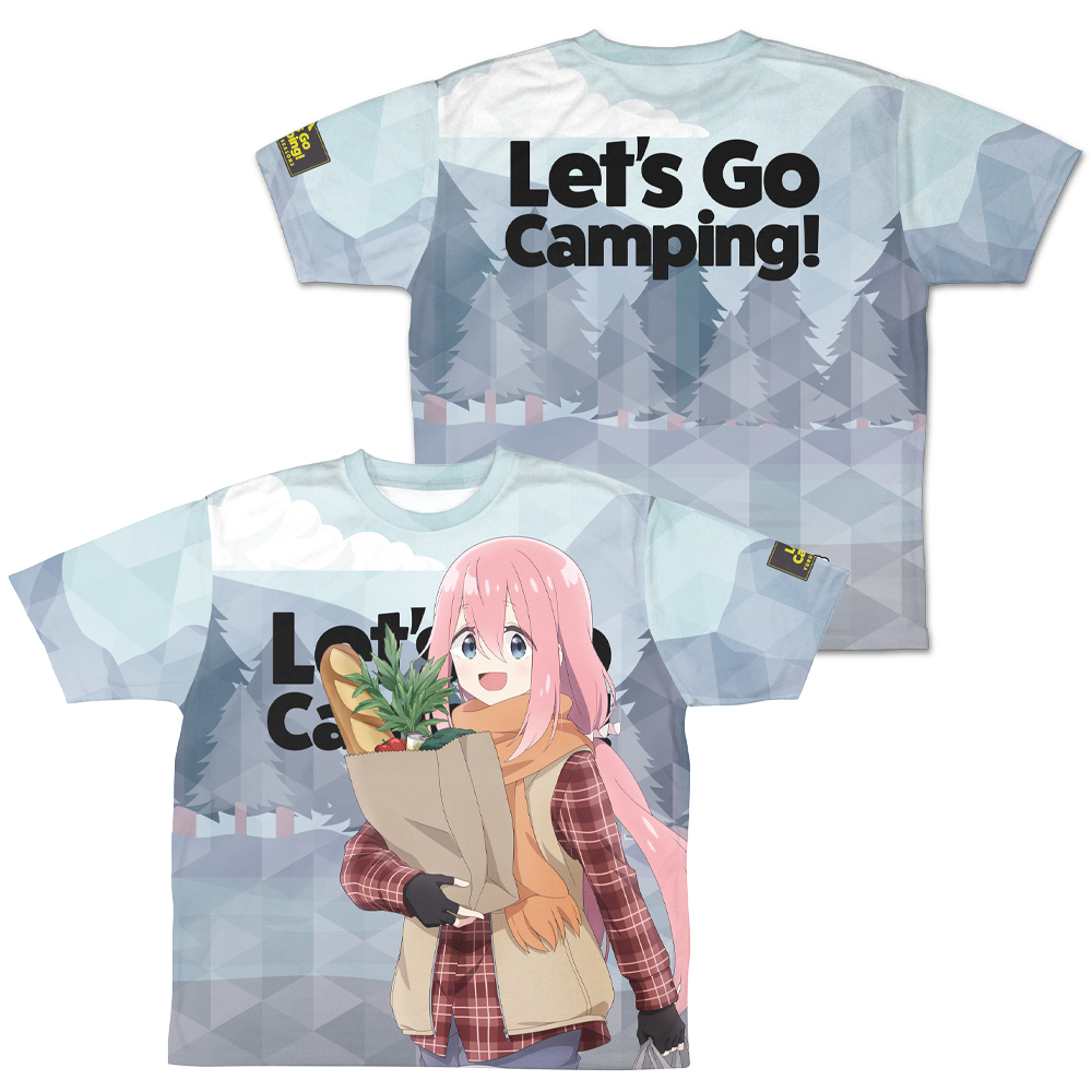 ゆるキャン△ SEASON3_Lサイズ_描き下ろし なでしこ 両面フルグラフィックTシャツ ゼブラでお買い物Ver.