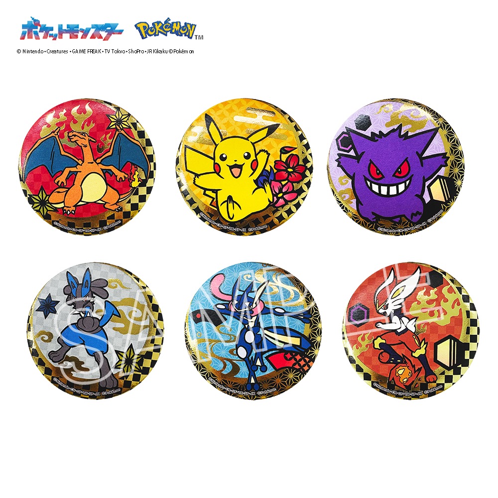 ポケットモンスター_切り絵シリーズ 箔押し缶バッジ B【BOX/6個入り】