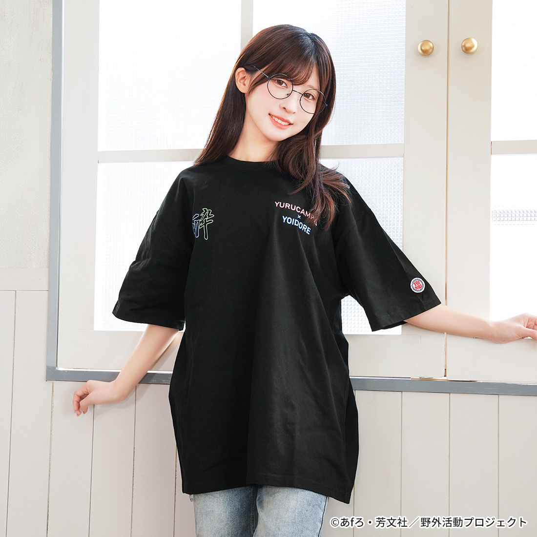 ゆるキャン△ SEASON３_XLサイズ_YOIDOREコラボTシャツ ブラック（ネオン）