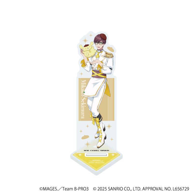 B-PROJECT?熱烈＊ラブコール?×サンリオキャラクターズ_アクリルスタンド10/釈村帝人×ポムポムプリン(等身イラスト)