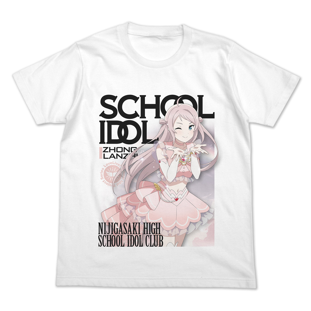 ラブライブ!虹ヶ咲学園スクールアイドル同好会_Sサイズ_鐘 嵐珠 フルカラーTシャツ オフィシャルカードゲームVer./WHITE