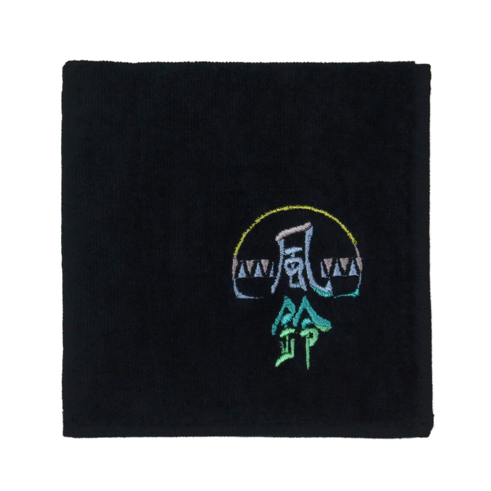 WIND BREAKER_風鈴高校 刺繍ハンドタオル/BLACK