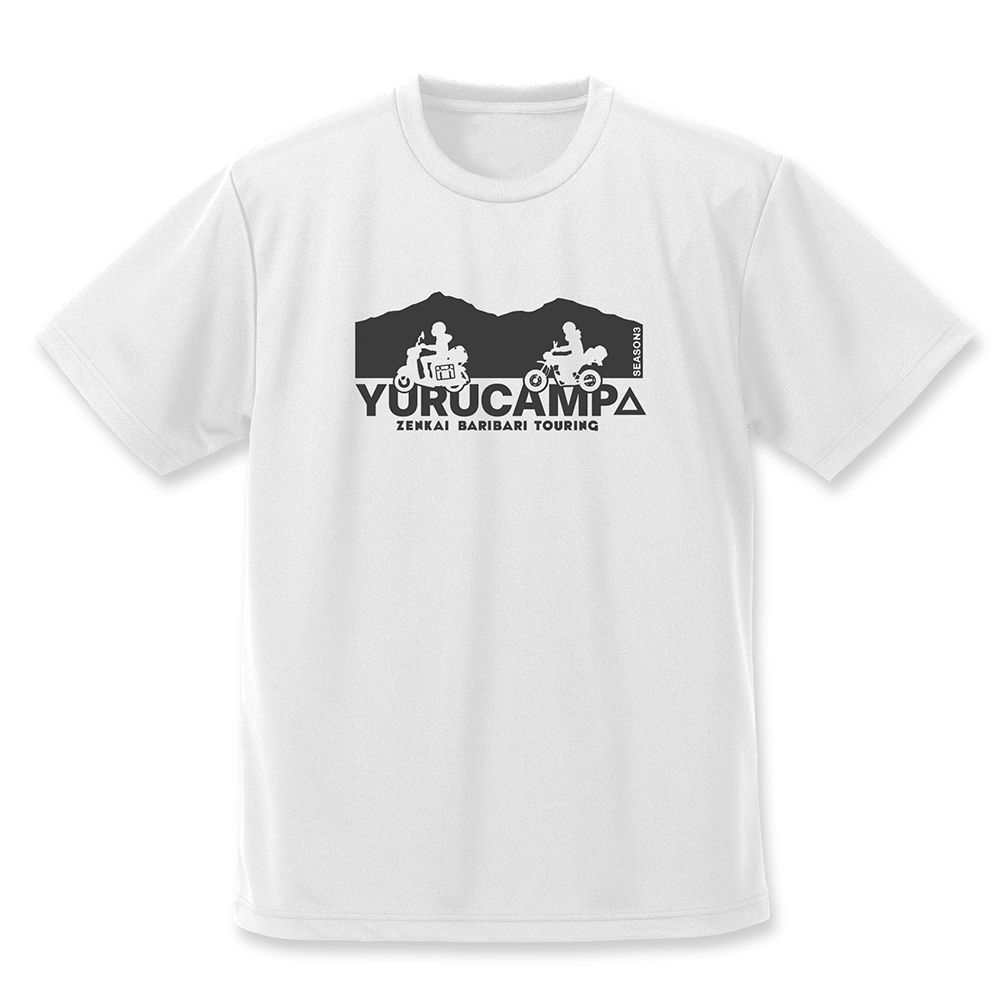 ゆるキャン△ SEASON3_Lサイズ_リン・綾乃ツーリング ドライTシャツ/WHITE