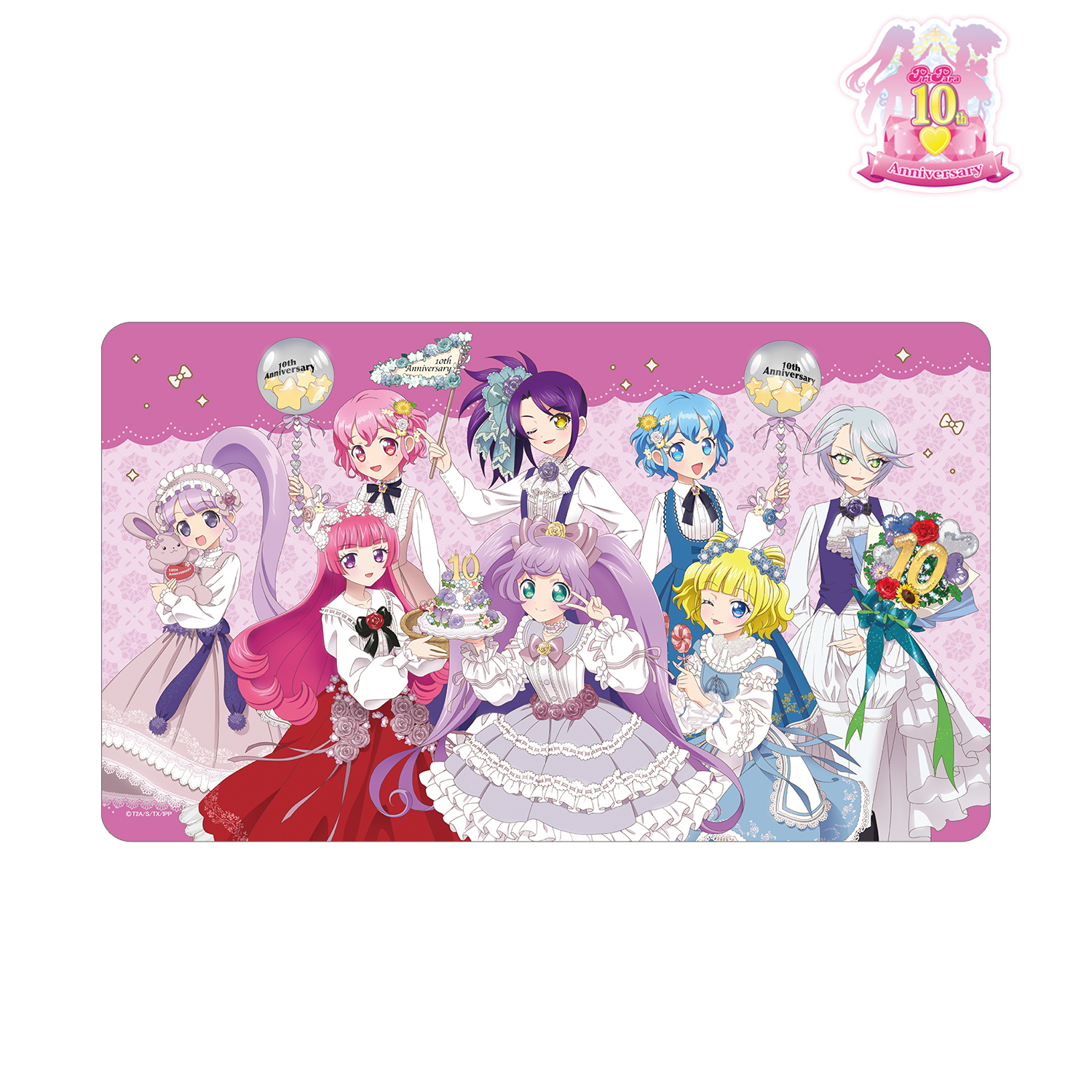 プリパラ10周年_描き下ろし 集合 花まつりver. マルチデスクマット