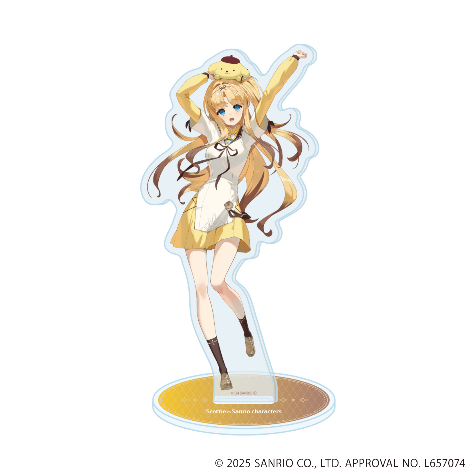 スコッティ×サンリオキャラクターズ_アクリルスタンド03/ポムポムプリン(コラボイラスト)
